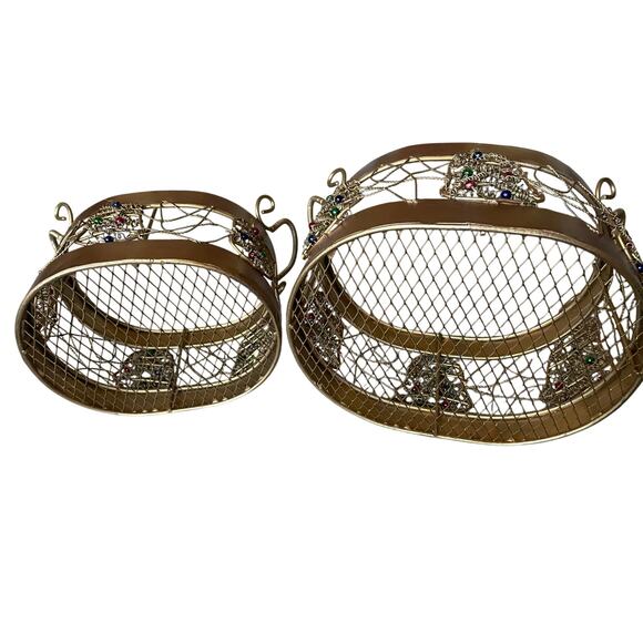 Christmas Copper Nestling Baskets with Bells - Picture 4 of 7